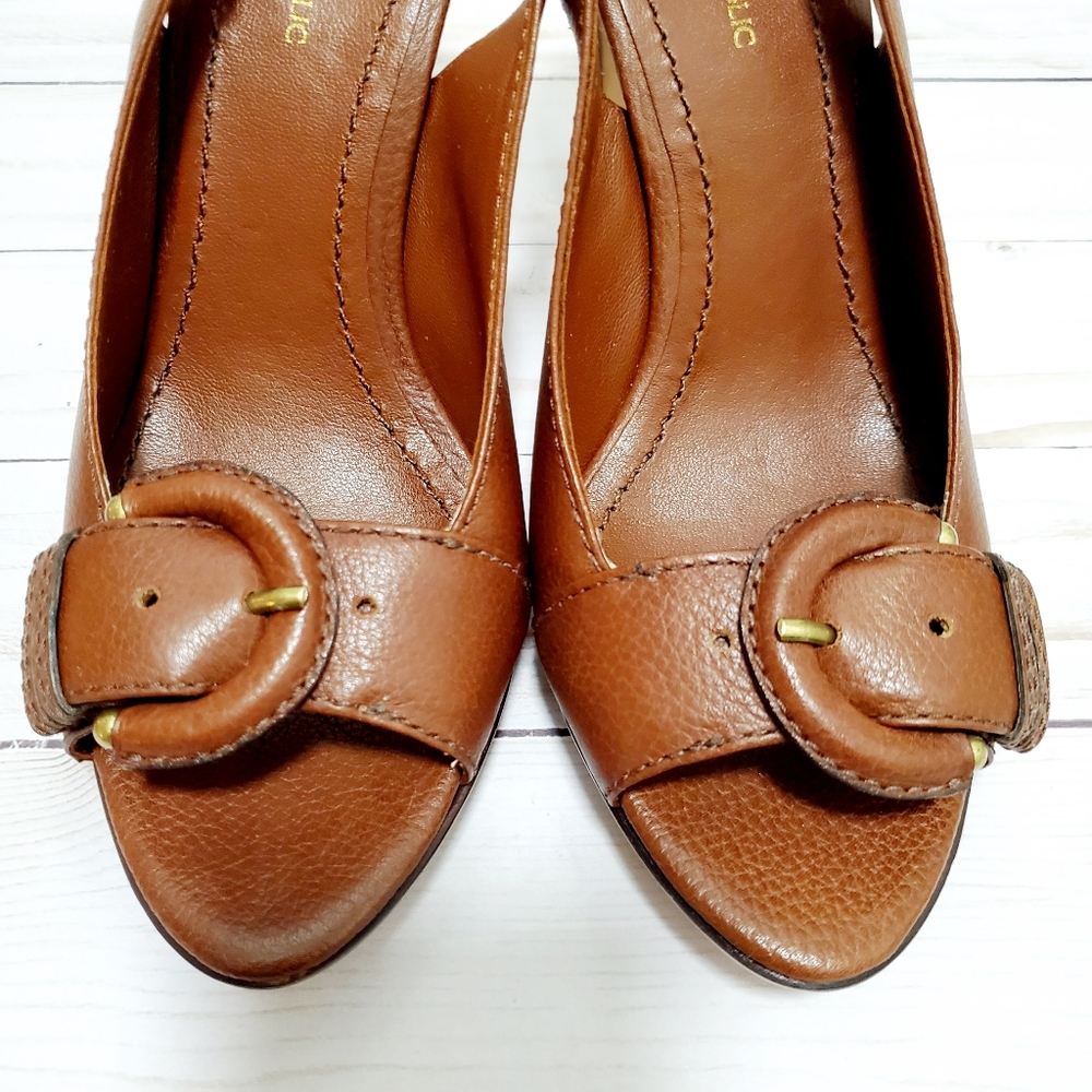 NWOT Banana Republic Palma Cognac Leather Sandals - Picture 4 of 6